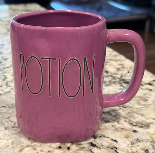 New Rae Dunn purple ceramic Halloween coffee mug POTION