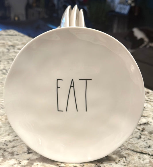 New Rae Dunn melamine 4-piece plate set EAT 8”