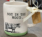 New Rae Dunn white ceramic Farmline cow mug NOT IN THE MOOD