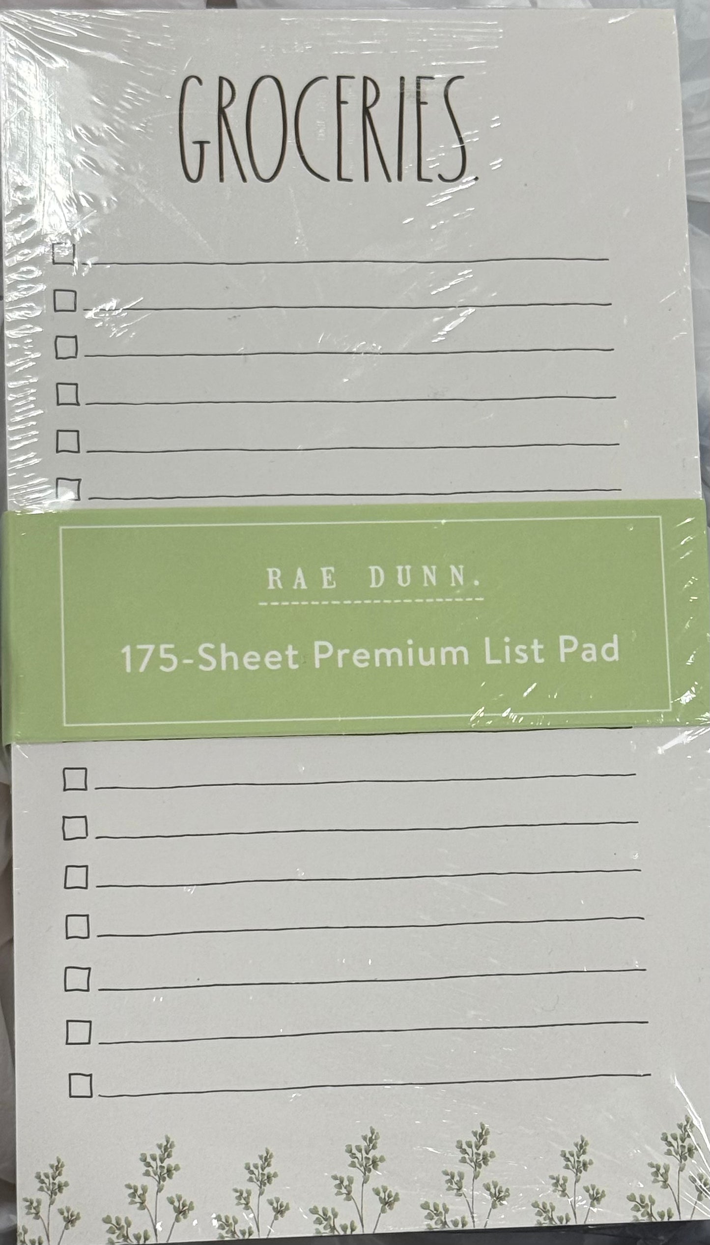 New Rae Dunn 175 sheets premium notepaper notepad set floral print GROCERIES