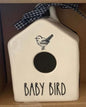 New Rae Dunn white ceramic decor birdhouse BABY BIRD