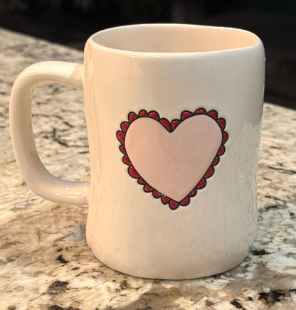 New Rae Dunn white ceramic coffee mug XOXO 💋