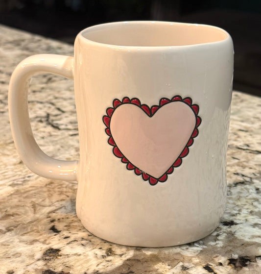 New Rae Dunn white ceramic coffee mug XOXO 💋