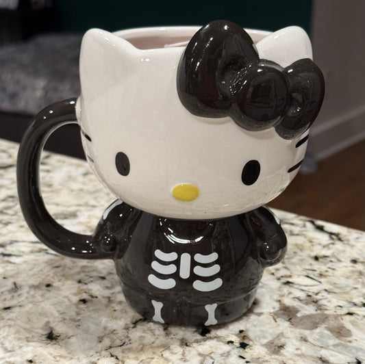 New ceramic Halloween HELLO KITTY skeleton coffee mug