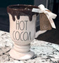 New Rae Dunn white ceramic chocolate dripped mug HOT COCOA