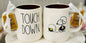 New Rae Dunn x Peanuts Snoopy ceramic football coffee mug decor TOUCHDOWN