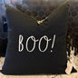 New Rae Dunn black Halloween throw pillow BOO! duck feather 20x20