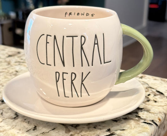 New Rae Dunn x Friends ceramic teacup and saucer  CENTRAL PERK
