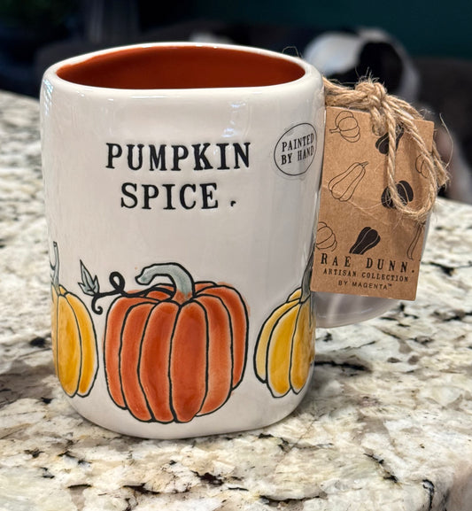 New Rae Dunn fall ceramic coffee mug PUMPKIN SPICE