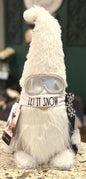 New Rae Dunn plush silver gnome Christmas/Winter decor LET IT SNOW