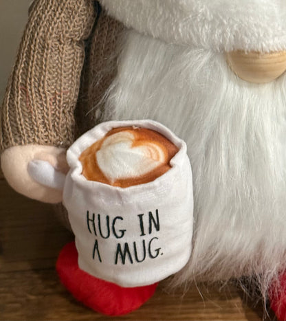 New Rae Dunn “But First, Coffee” Plush Coffee Gnome Hug in a Mug coffee bar decor