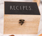 New Rae Dunn black top RECIPES hinge close Wooden Recipe Box