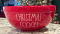 New Rae Dunn red ceramic Christmas Cookies large baking bowl
