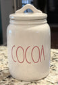 New Rae Dunn white ceramic 8” COCOA canister