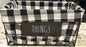 New Rae Dunn checked 12x8.5 THINGS metal basket with liner