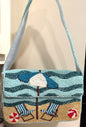 New Made in India beaded beach print purse/tote 9x5.5