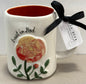 New Rae Dunn white flower ceramic coffee mug TRUST IN GOD