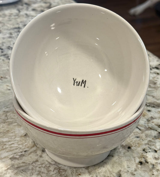 Rae Dunn red line gently used ceramic bowl set YUM