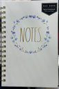 New Rae Dunn 5x7 hardback spiral NOTES blue floral ring notebook