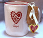 New Rae Dunn ceramic coffee mug LOVE with charm XOXO