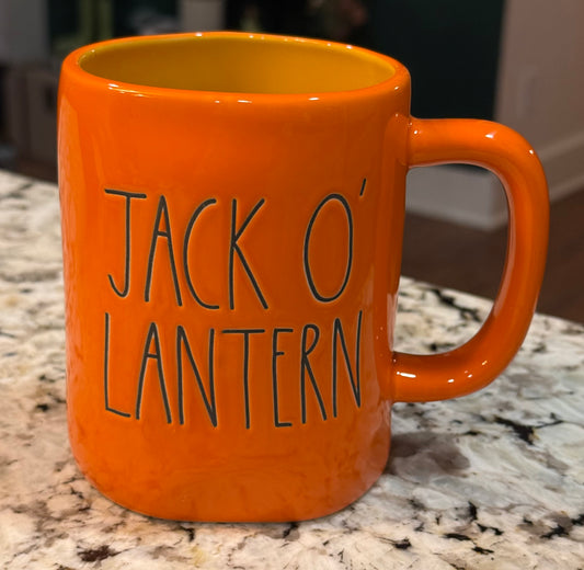 New Rae Dunn orange ceramic Halloween coffee mug decor JACK O’ LANTERN
