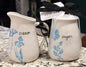 New Rae Dunn light blue floral ceramic CREAM & SUGAR set