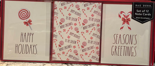 New Rae Dunn Christmas 3-style note card set with envelopes
