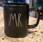 New Rae Dunn matte black ceramic coffee mug MR.