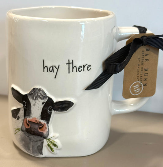 New Rae Dunn ceramic Farmline coffee mug HAY THERE