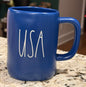 New Rae Dunn Americana matte blue ceramic coffee mug USA