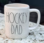 New Rae Dunn white ceramic coffee mug HOCKEY DAD