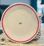 Rae Dunn red line gently used ceramic 4 piece dinner plate set DINE 10”