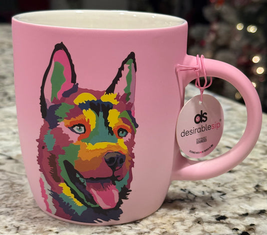 New soft touch dog face coffee mug-GERMAN SHEPHERD
