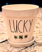 New Rae Dunn St. Patrick’s Day decor ceramic planter LUCKY