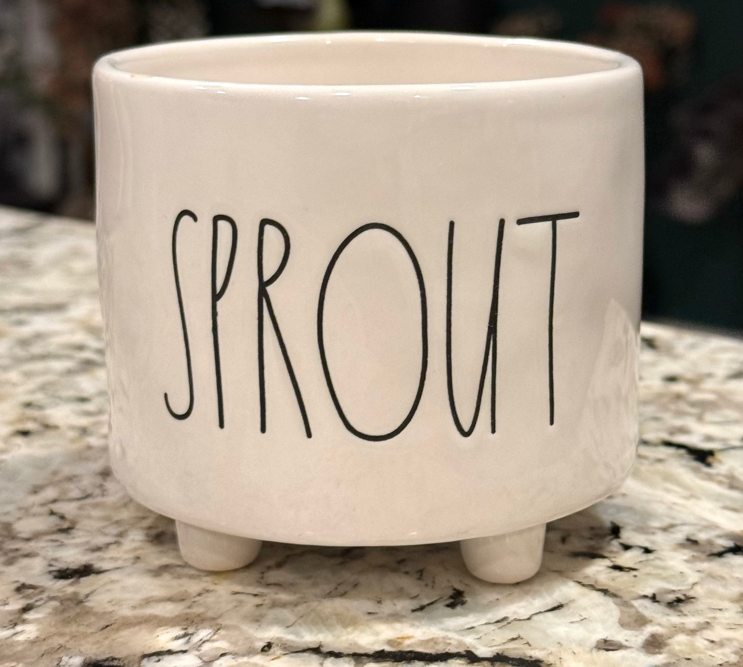 New Rae Dunn white ceramic SPROUT 4” garden planter
