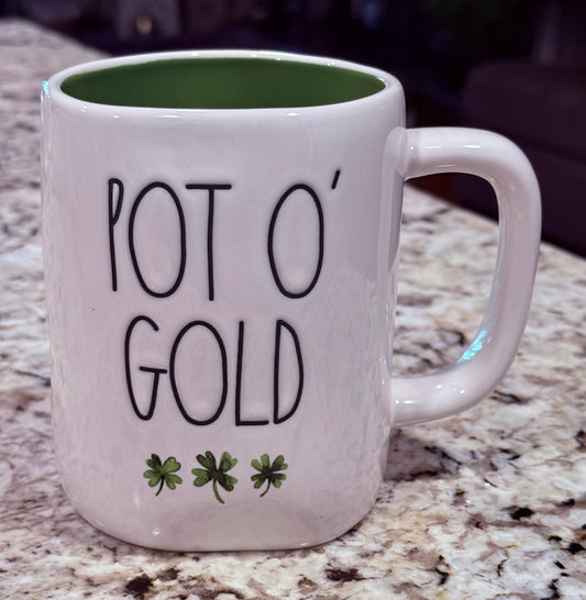 New Rae Dunn St. Patrick’s Day ceramic coffee mug POT O’ GOLD