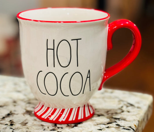 New Rae Dunn striped bottom ceramic HOT COCOA mug