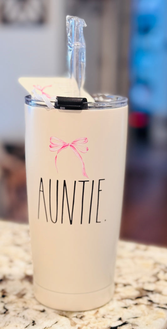 New Rae Dunn 17oz stainless tumbler AUNTIE