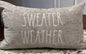New Rae Dunn gray fur back throw pill SWEATER WEATHER 12x20
