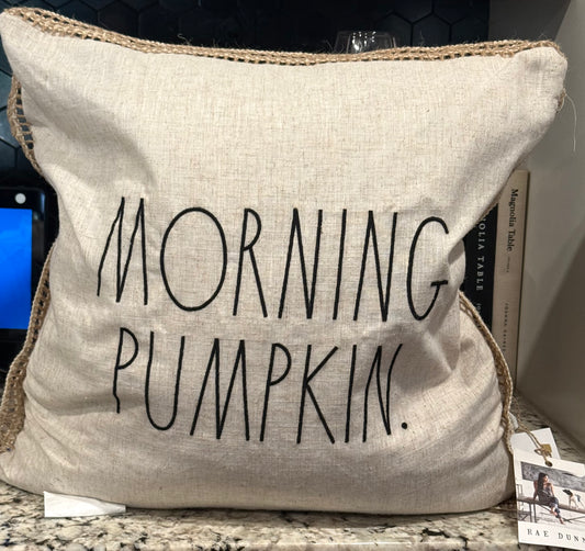 New Rae Dunn fall pillow decor 20x20 MORNING PUMPKIN.