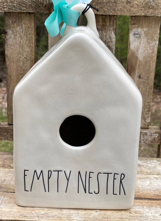 New Rae Dunn white ceramic birdhouse decor EMPTY NESTER