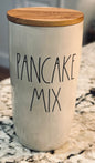 New Rae Dunn white ceramic cellar 8.25” storage PANCAKE MIX