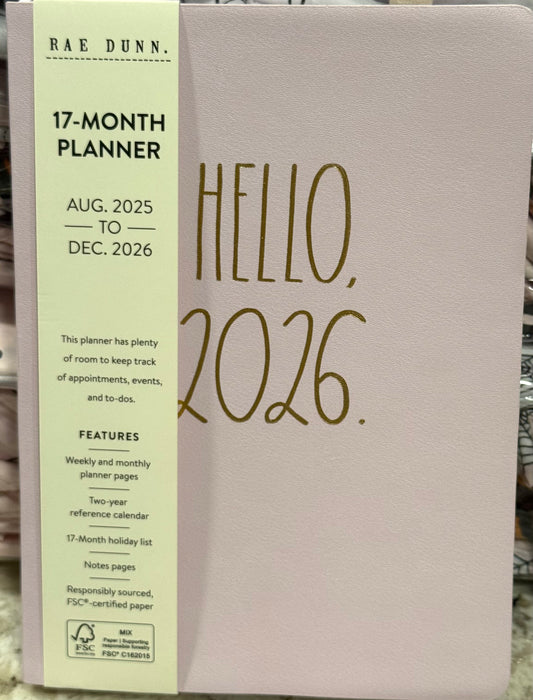 New Rae Dunn pink 2026 softback planner 5x7