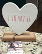 New Rae Dunn metal wood base Valentine’s Day sign decor I HEART U