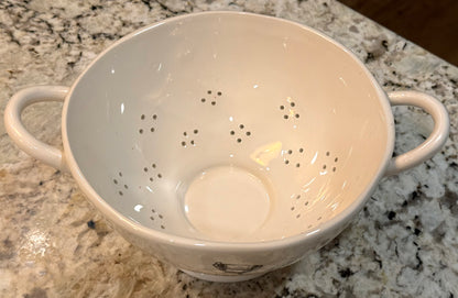 Rae Dunn white ceramic original icon line colander DRAIN