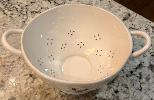 Rae Dunn white ceramic original icon line colander DRAIN