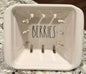 New Rae Dunn white ceramic large BERRIES storage basket colander