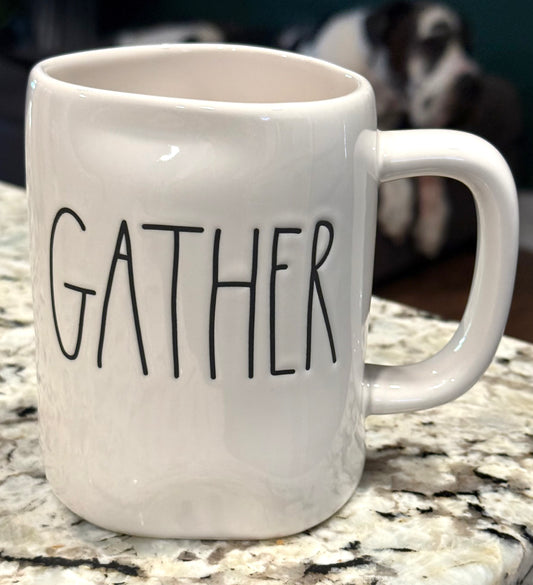 New Rae Dunn fall ceramic coffee mug GATHER