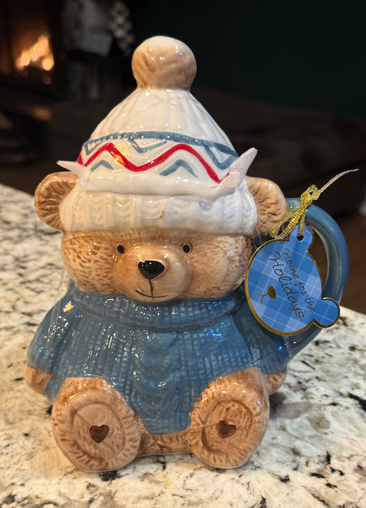 New Home for the Holidays viral ceramic winter hat teddy bear Christmas mug decor