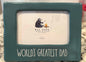 New Rae Dunn green ceramic 4x6 photo insert frame WORLD’S GREATEST DAD